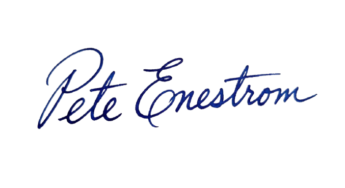 Pete Enestrom's signature